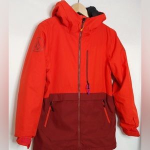 Volcom Holbeck Insulated 2 Layer Shell Snow Jacket Red Unisex Boys Youth XL 14Y